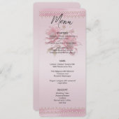 Menu Mariage Fleurs roses modernes (Devant / Derrière)