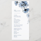 Menu Mariage Fleurs Transparentes Bleues (Devant)