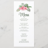 Menu Mariage Fleurs Tropicales Roses (Devant)