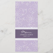 Menu mariage Fleurs violettes et blanches (Dos)
