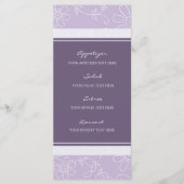 Menu mariage Fleurs violettes et blanches (Devant)