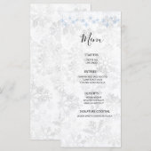 Menu Mariage Flocon de Neige d'Hiver (Devant / Derrière)