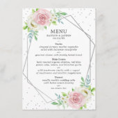 Menu Mariage floral à huile géométrique chic (Devant)