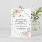 Menu Mariage floral à huile géométrique chic (Debout devant)