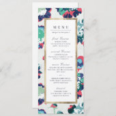 Menu Mariage floral abstrait or vert classique (Devant / Derrière)