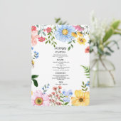 Menu Mariage Floral Aquarelle (Debout devant)