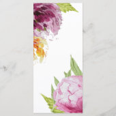 Menu Mariage Floral Aquarelle (Dos)
