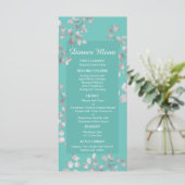 Menu Mariage floral argent moderne (Debout devant)