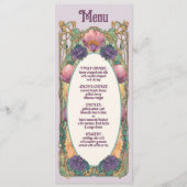 Menu Mariage Floral Art Nouveau (Devant)