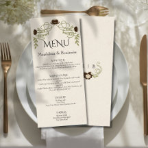 Mariage Floral Art Nouveau Vintage Brun Espresso