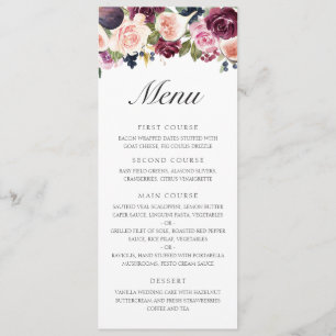 Menu Mariage Floral Automnal aux Fruits Violets Élégant