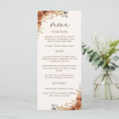 Menu Mariage Floral Automnal Terracotta pour Dîner (Debout devant)