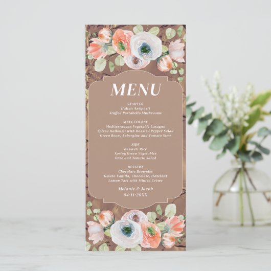 Menu Mariage floral automne (Debout devant)