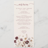 Menu Mariage floral automne (Devant)