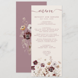 Menu Mariage floral automne