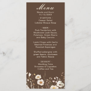 Menu Mariage Floral Automne Fleurs Sauvages