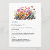 Menu Mariage Floral aux Teintes du Désert (Dos)