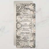 Menu Mariage Floral Blanc (Devant / Derrière)