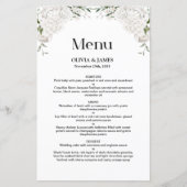 Menu Mariage Floral Blanc (Devant)