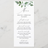 Menu Mariage floral blanc blanc moderne (Devant)