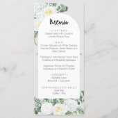 Menu Mariage floral blanc en fleur (Devant)