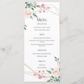Menu Mariage floral blanc et rose (Devant)