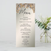 Menu Mariage Floral Blanc Or Décor (Debout devant)