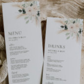 Menu Mariage Floral Blanc Vert VICTORIA