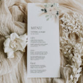 Menu Mariage Floral Blanc Vert VICTORIA