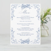Menu Mariage Floral bleu bleu de la Renaissance (Debout devant)