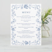 Menu Mariage Floral bleu bleu de la Renaissance (Debout devant)