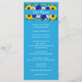 Menu Mariage Floral bleu ciel d'été (Devant)