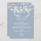 Menu Mariage floral bleu foncé (Devant / Derrière)