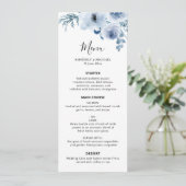 Menu mariage floral bleu poussiéreux (Debout devant)