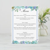 Menu Mariage floral bleu Sapphire (Debout devant)