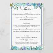 Menu Mariage floral bleu Sapphire (Devant)