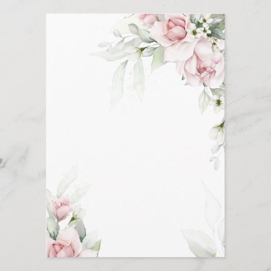 Menu Mariage floral Blush & Eucalyptus (Dos)
