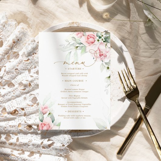 Menu Mariage floral Blush & Eucalyptus