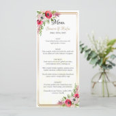 Menu Mariage floral bohème (Debout devant)