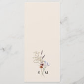 Menu Mariage Floral Boho (Dos)