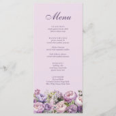 Menu Mariage Floral Boho Lilac (Devant)