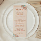 Menu Mariage floral Boho moderne