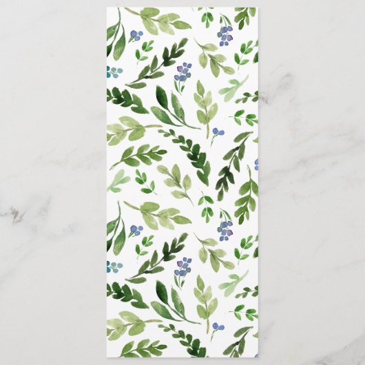 Menu mariage floral brun (Dos)