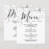 MENU MARIAGE Floral Budget. (Devant / Derrière)