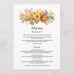 Menu Mariage Floral Cadran Solaire