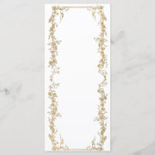Menu Mariage floral chic de luxe blanc et or royal (Dos)