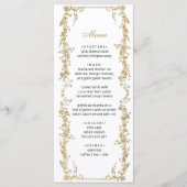 Menu Mariage floral chic de luxe blanc et or royal (Devant)