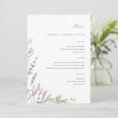 Menu Mariage floral chic or et aquarelle (Debout devant)