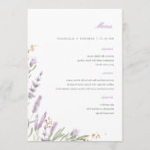 Menu Mariage floral chic or et aquarelle (Devant)