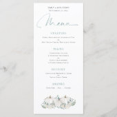 Menu Mariage Floral Citrouille blanc moderne (Devant)